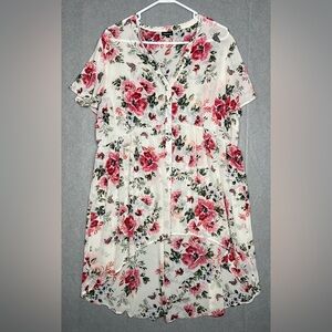 Torrid Tunic Sheer Chiffon Women's Blouse With Roll Tab Sleeves Size 2